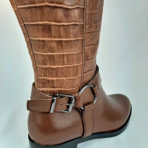 Brown Buckle Leather Cowboy Boots - Picture 7 of 10